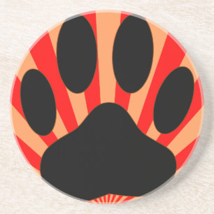 Radiant Dog Paw Print Coaster