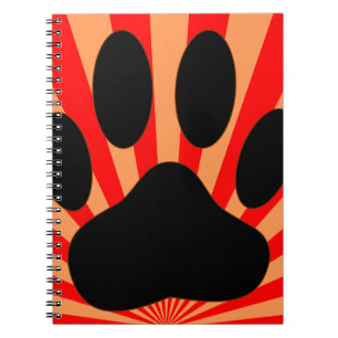 Radiant Dog Paw Print Notebook