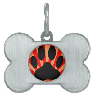 Radiant Dog Paw Print Pet ID Tag
