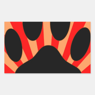 Radiant Dog Paw Print Rectangular Sticker