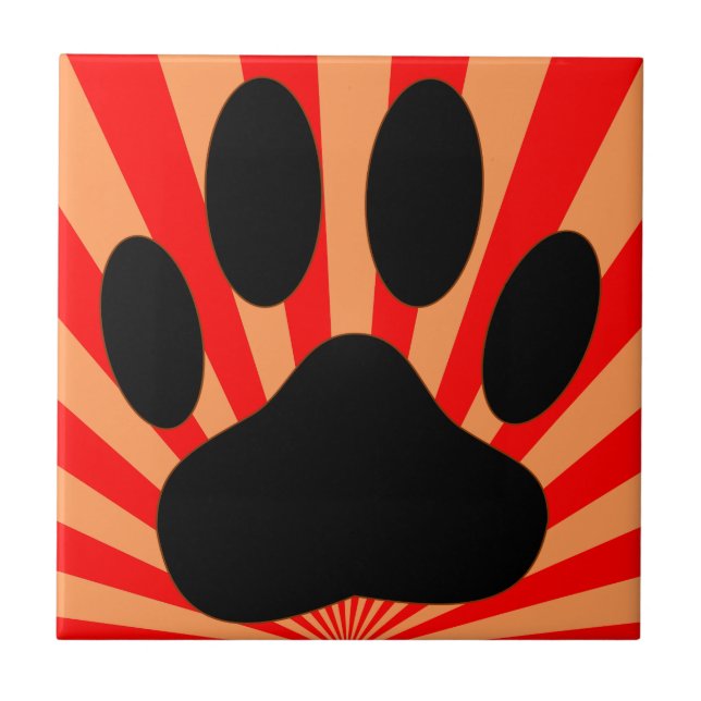 Radiant Dog Paw Print Tile (Front)
