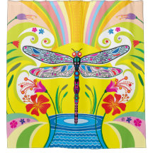 Radiant Dragonfly and Wildflowers