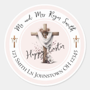 Radiant Easter Cross Return Address Label