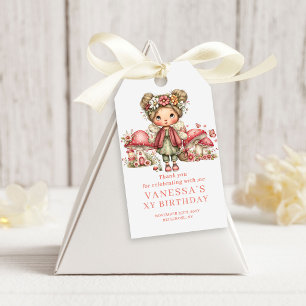 Radiant Fairy 4th Birthday Blush Floral Favor Gift Tags