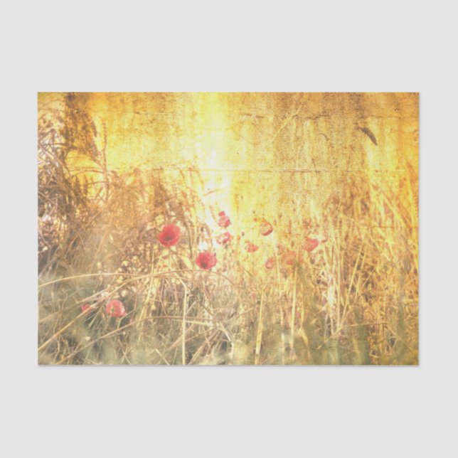 Radiant Fields of Grain With Red Poppies Tissue Paper (Front)