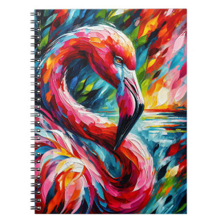 Radiant Flamingo Grace –Colourful Tropical Bird Ar Notebook