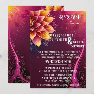 Radiant Floral Elegance - Wedding Party  Invitation