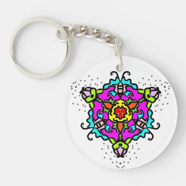 Radiant Floral Zen Key Ring (Front)