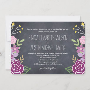 Radiant Florals Wedding Invitation - Purple
