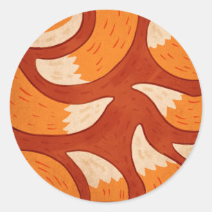 Radiant Fox - Animal Pattern Illustration Classic Round Sticker