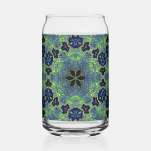 Radiant Fractal Symphony Can Glass