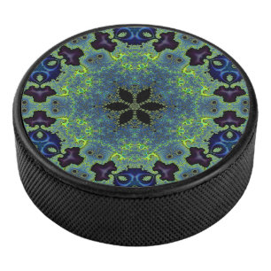 Radiant Fractal Symphony Hockey Puck