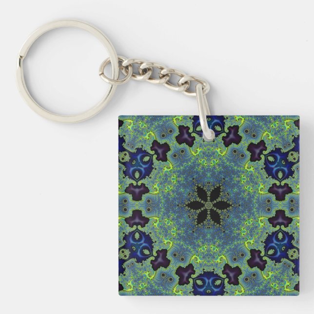 Radiant Fractal Symphony Key Ring (Front)