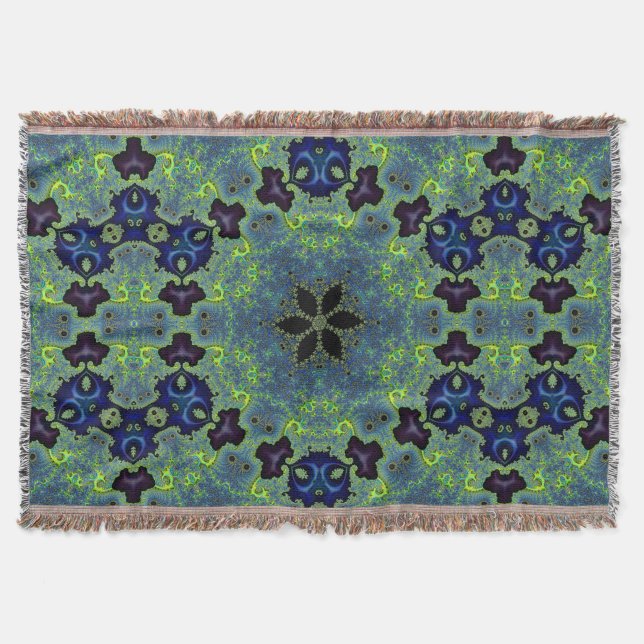 Radiant Fractal Symphony  Throw Blanket (Front)