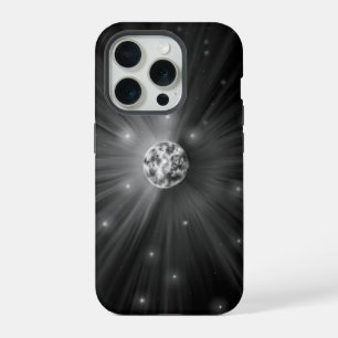 Radiant Full Moon   Aesthetic Celestial Monochrome iPhone 15 Pro Case