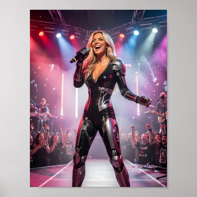 Radiant Futuristic Stage Songstress Poster (Front)