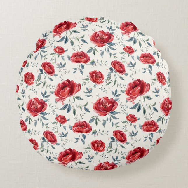 Radiant garden of confidence pattern round cushion (Front)