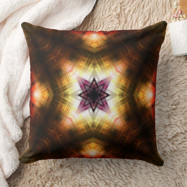 Radiant Geometric Starburst with Abstract Light Cushion (Blanket)