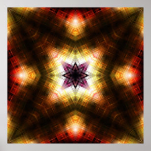 Radiant Geometric Starburst with Abstract Light Poster