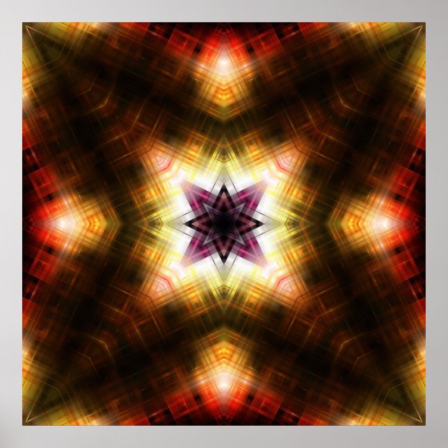 Radiant Geometric Starburst with Abstract Light Poster (Front)