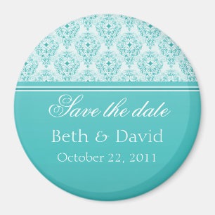 Radiant Glam Damask Save the Date Magnet
