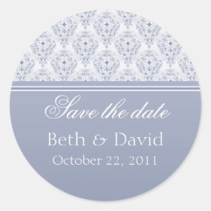 Radiant Glam Damask Save the Date Stickers