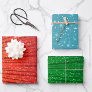 Radiant Glitter Wrapping Paper - Set of 3 Sheets