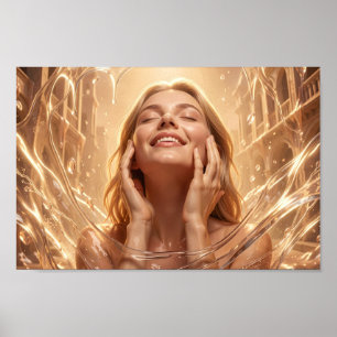 Radiant Golden Serenity Portrait Poster