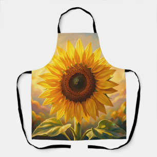 Radiant Golden Sunflower Sunset Apron