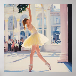 Radiant Grace: Ballet Art with Sunlit Elegance Poster