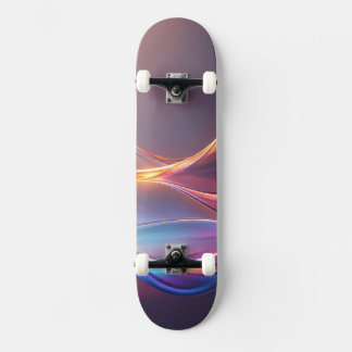 Radiant Gradient Abstract Waves Skateboard