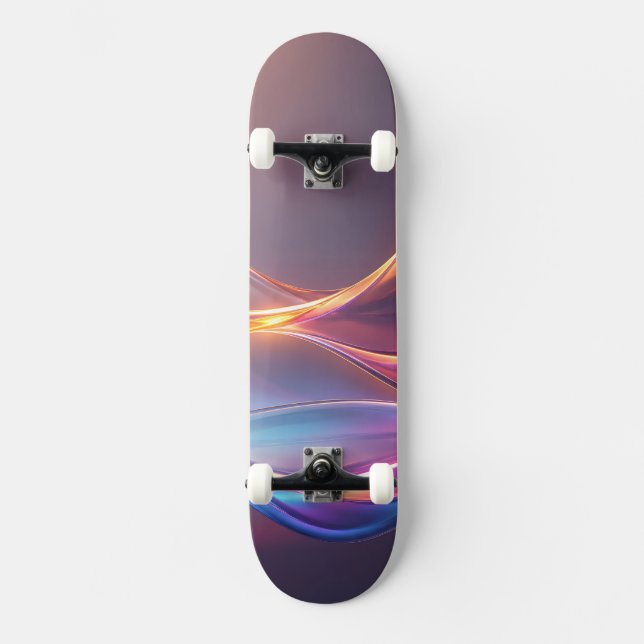 Radiant Gradient Abstract Waves Skateboard (Front)