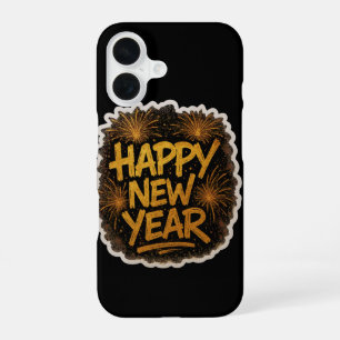 Radiant Graffiti-Style Happy New Year Explosion wi iPhone 16 Case
