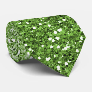 Radiant Green Glitter Contemporary Men's Neck Tie 