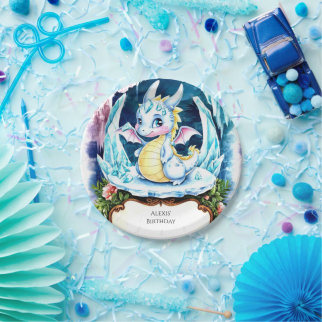 Radiant Happy Dragon Birthday Paper Plate (Party)