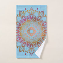 Radiant Harmony: Mandala and Floral Towel Set