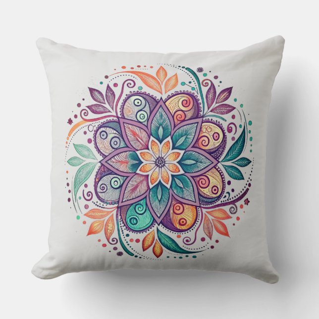 “Radiant Harmony Mandala" Cushion (Front)