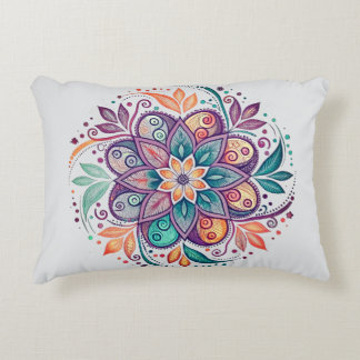“Radiant Harmony Mandala" Decorative Cushion
