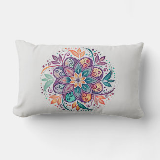 “Radiant Harmony Mandala" Lumbar Cushion