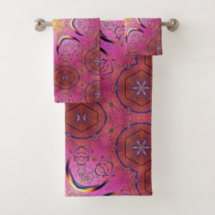 Radiant Heart Kaleidoscope  Bath Towel Set