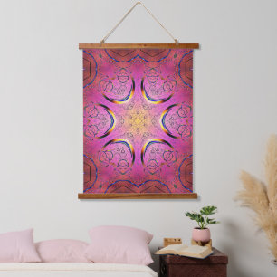 Radiant Heart Kaleidoscope Hanging Tapestry