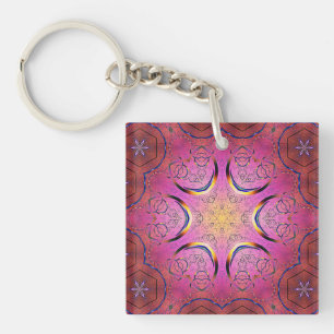 Radiant Heart Kaleidoscope Key Ring