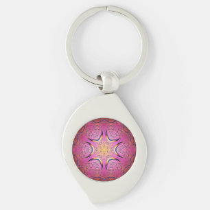 Radiant Heart Kaleidoscope Key Ring