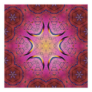 Radiant Heart Kaleidoscope Poster