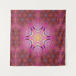 Radiant Heart Kaleidoscope Tapestry