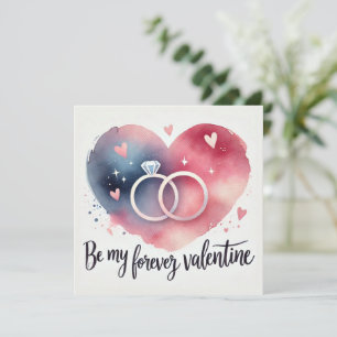 Radiant Heart with Rings and Floral Elegance Holiday Card