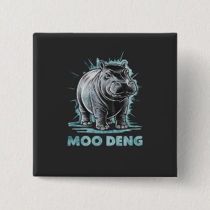 Radiant Hippo Moo Deng 15 Cm Square Badge