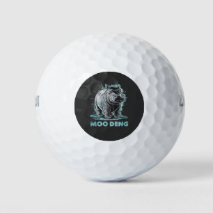 Radiant Hippo Moo Deng Golf Balls