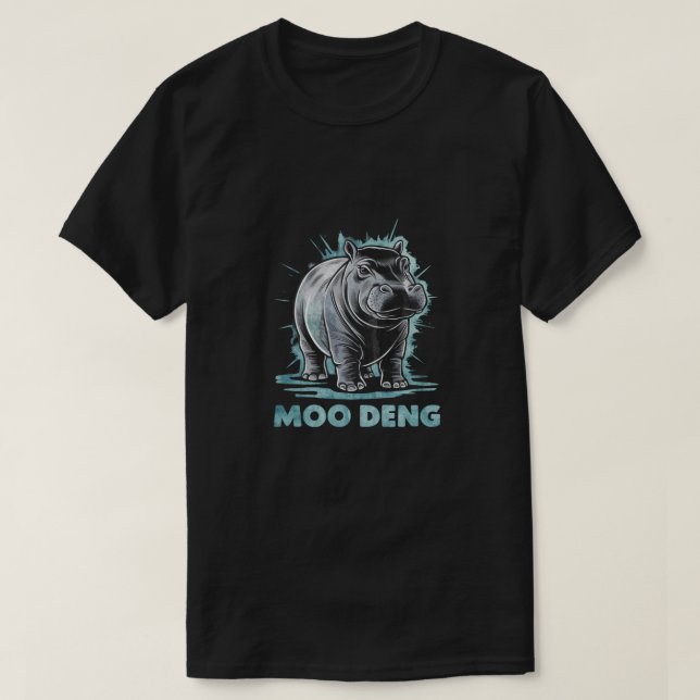 Radiant Hippo Moo Deng T-Shirt (Design Front)