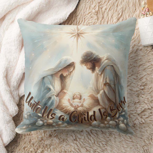 Radiant Holy Family Nativity Scene Cushion (Blanket)